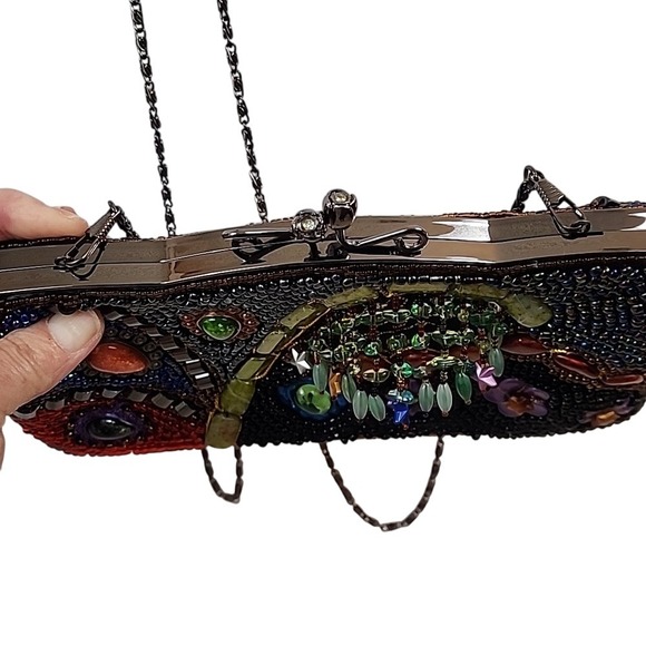 ForNine Beaded Evening Bag Clutch Purse Formal Occasion - Picture 9 of 11